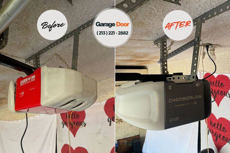 Before and after: garage door repair Yutan, NE